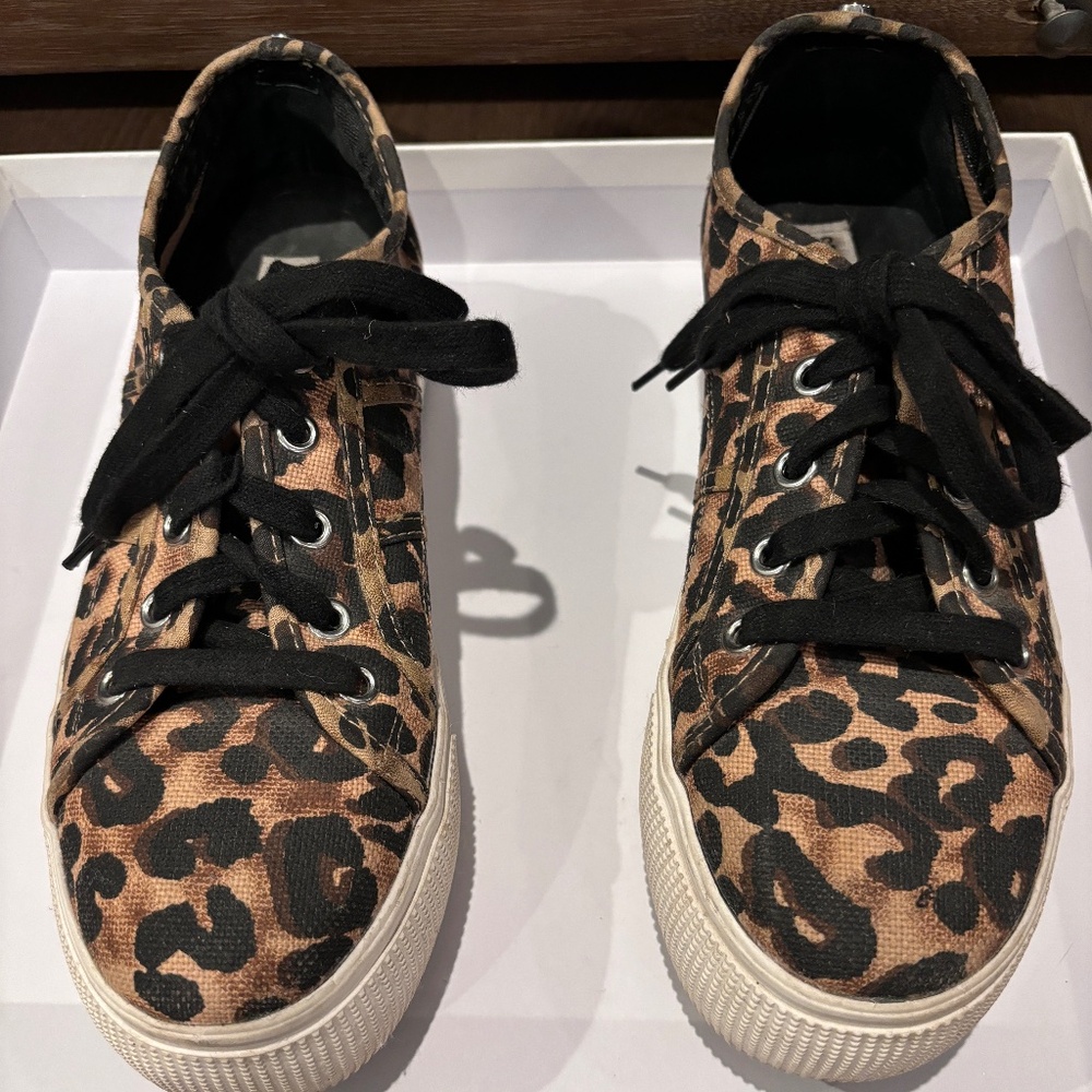 Steve Madden Emmi Leopard Print Platform Sneakers… - image 1